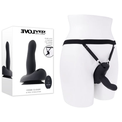 Evolved COME CLOSER - USB Rechargeable Vibrating Strap-On with Remote