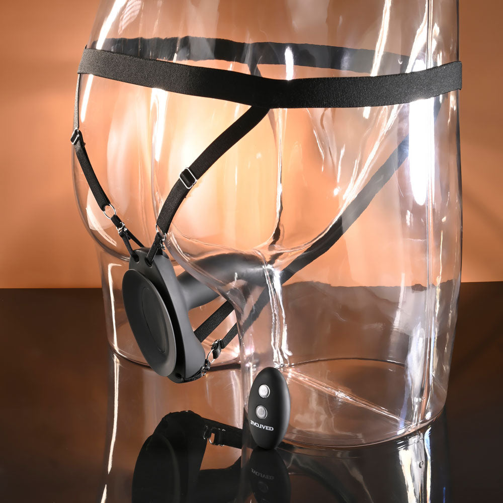 Evolved COME CLOSER - USB Rechargeable Vibrating Strap-On with Remote