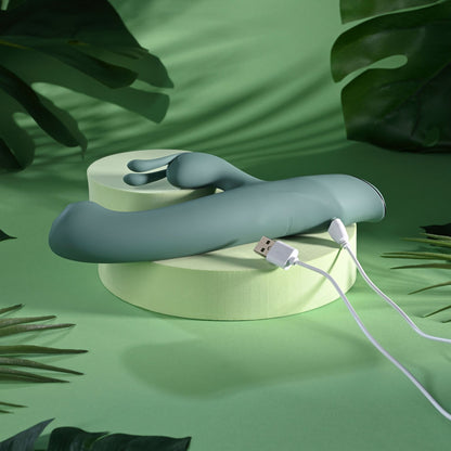 Evolved SATIN SWIRL - 23 cm USB Rechargeable Rabbit Vibrator with Swirling Head
