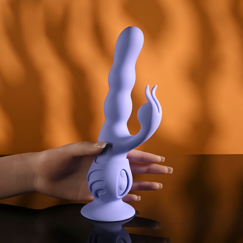 Evolved WIGGLY BUNNY - USB Rechargeable Rabbit Vibrator with Suction Base