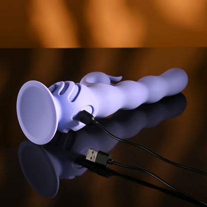 Evolved WIGGLY BUNNY - USB Rechargeable Rabbit Vibrator with Suction Base