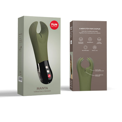 Fun Factory MANTA moss -black - Moss 18 cm USB Rechargeable Mens & Couples Vibrator