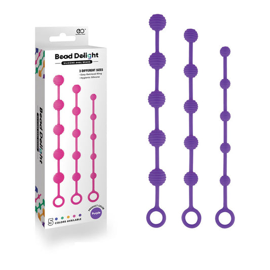 Bead Delight Silicone Anal Beads - Anal Beads - Set of 3 Sizes