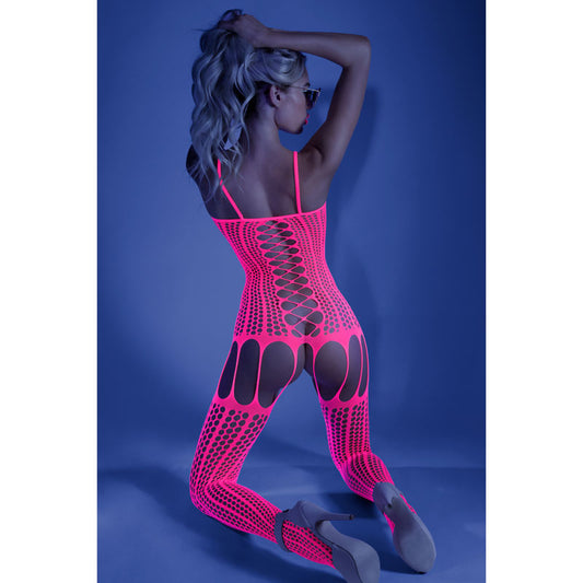 GLOW HYPNOTIC Criss-Cross Paneled Bodystocking