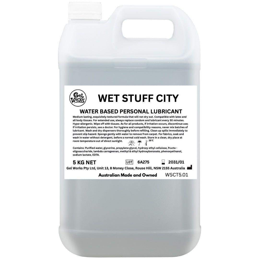 Wet Stuff City - 5kg Bottle - Water Based Lubricant - 5 kg Tube