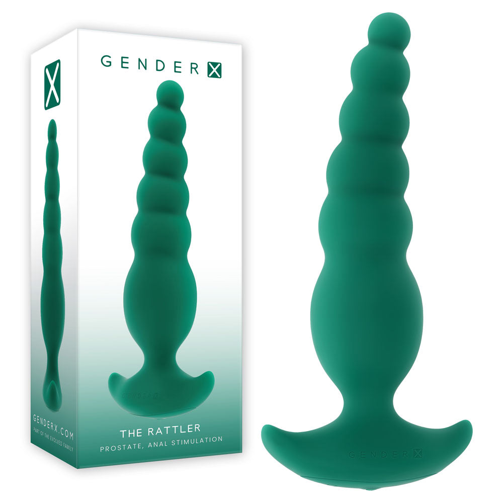 Gender X THE RATTLER - 17 cm USB Rechargeable Vibrating and Twirling Anal Plug