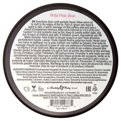 EB Aphrodisiac Massage Candle - Wild Pink Rose - Wild Pink Rose Scented Massage Candle - 170 g