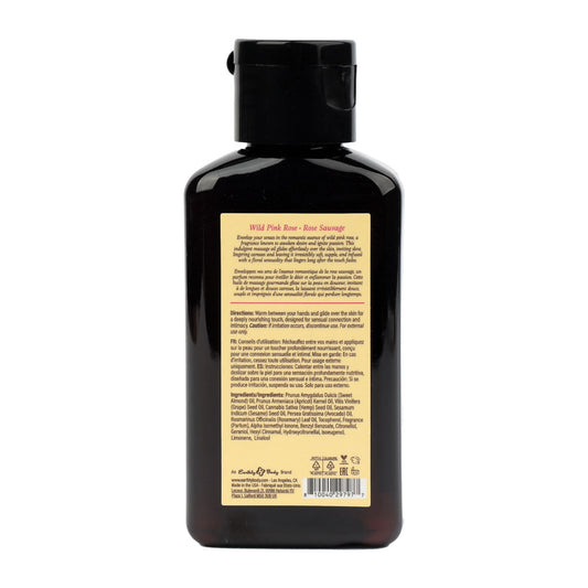 EB Hemp Seed Massage Oil WILD PINK ROSE - 60 ml - Wild Pink Rose Scented Massage Oil - 60 ml Bottle