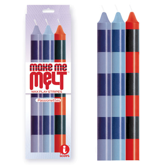 The 9's Make Me Melt Drip Candle 3-Pk, Passionettes - Passion Drip Candles - 3 Pack