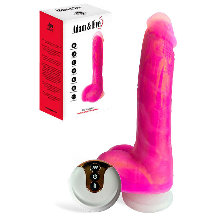 Adam & Eve THE SQUIGGLER - 22.8 cm USB Rechargeable Thrusting Vibrating & Gyrating Dildo with Wireless Remote