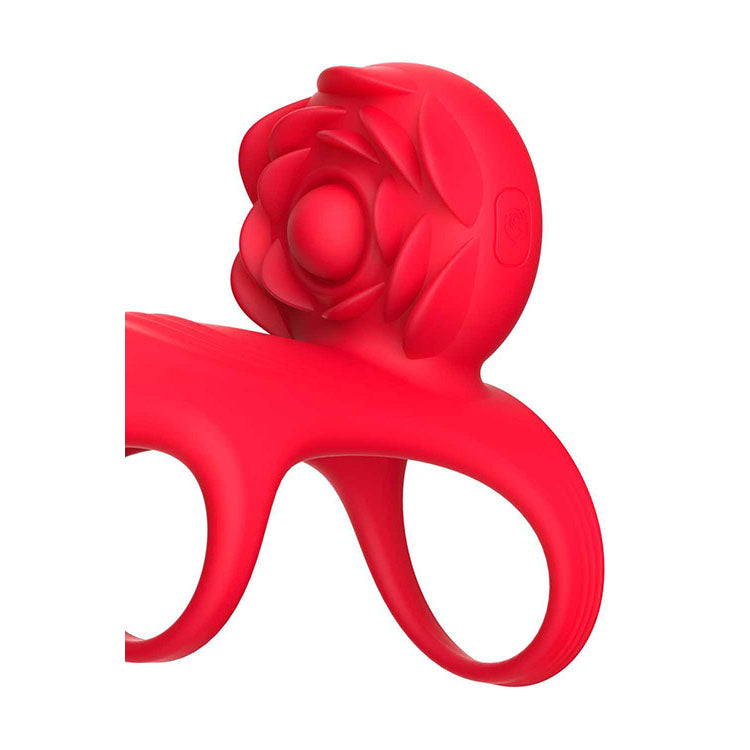 Adam & Eve VIBRATING ROSE COUPLES CAGE - USB Rechargeable Vibrating Penis Cage with Wireless Remote