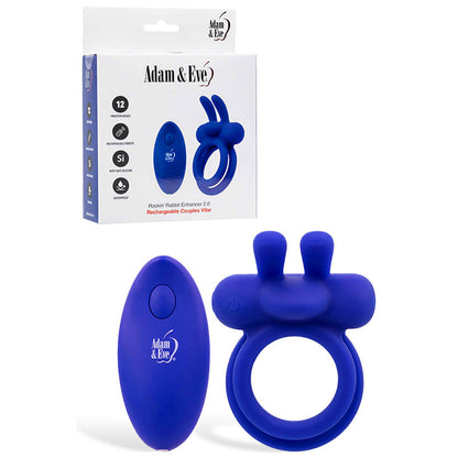 Adam & Eve ROCKIN RABBIT 2.0 - USB Rechargeable Vibrating Cock Ring with Wireless Remote