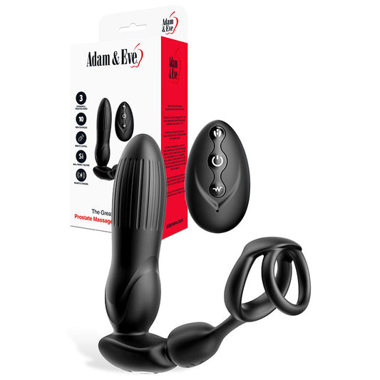 Adam & Eve THE GREAT EXPANDER - 14 cm USB Rechargeable Thrusting & Expanding Prostate Massager with Wireless Remote