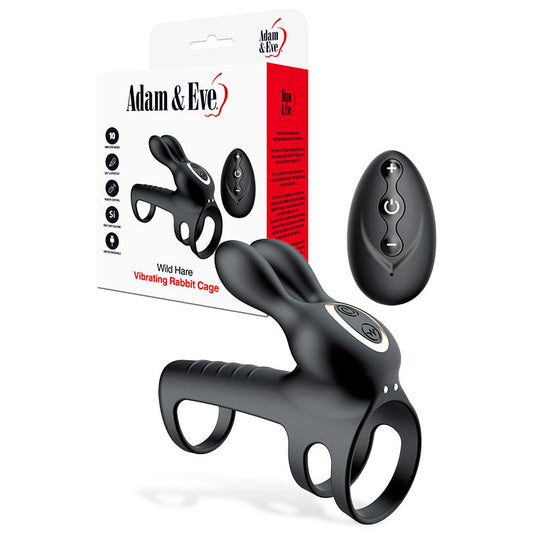 Adam & Eve WILD HARE - USB Rechargeable Vibrating Penis Cage with Wireless Remote
