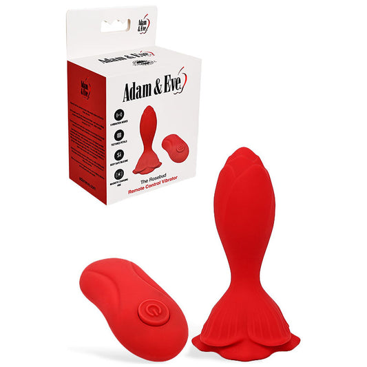 Adam & Eve THE ROSEBUD - 10.2 cm USB Rechargeable Vibrating Butt Plug with Remote