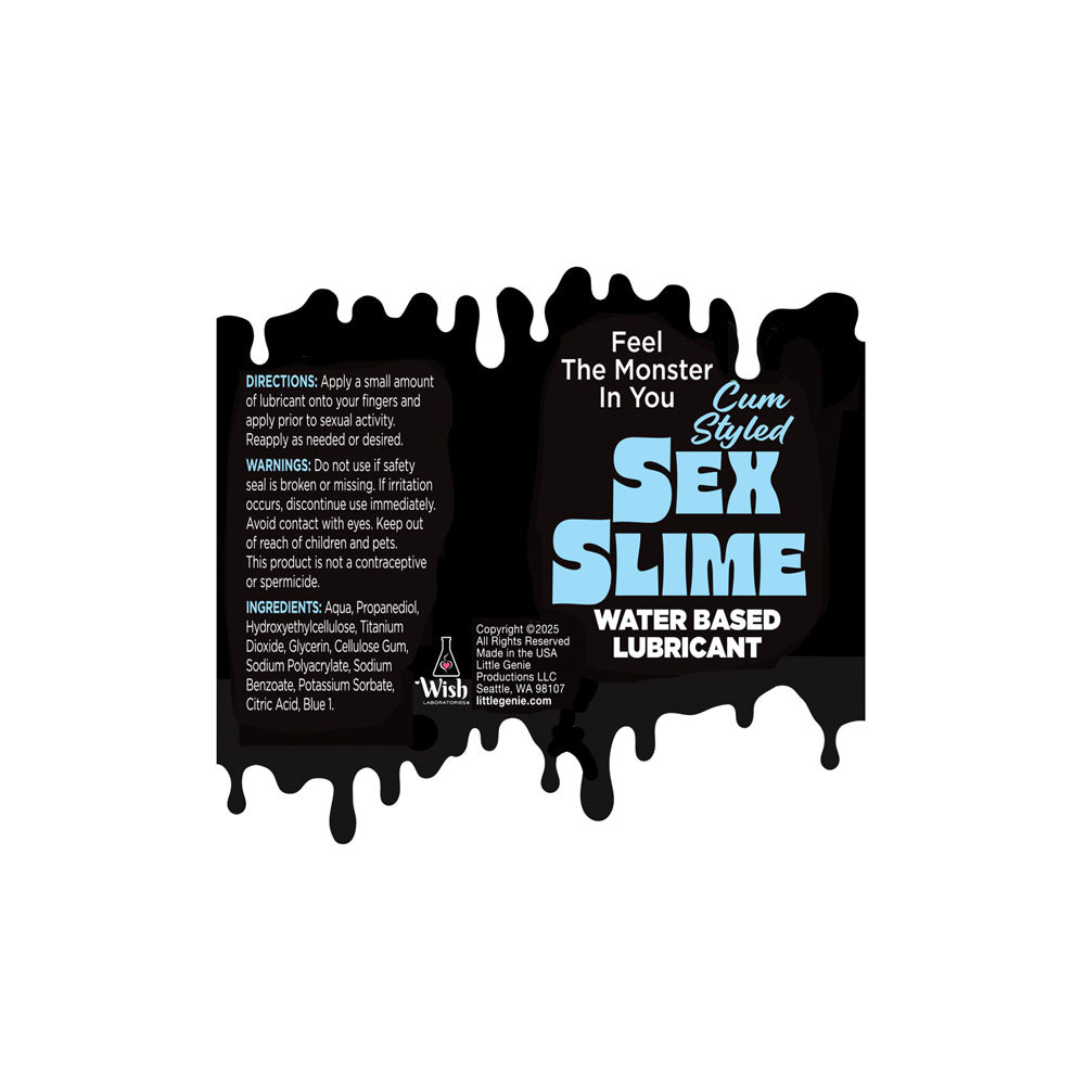 Sex Slime Cum Style Creature Lube - 120 ml - Cum Style Water Based Lubricant - 120 ml Bottle – Blue