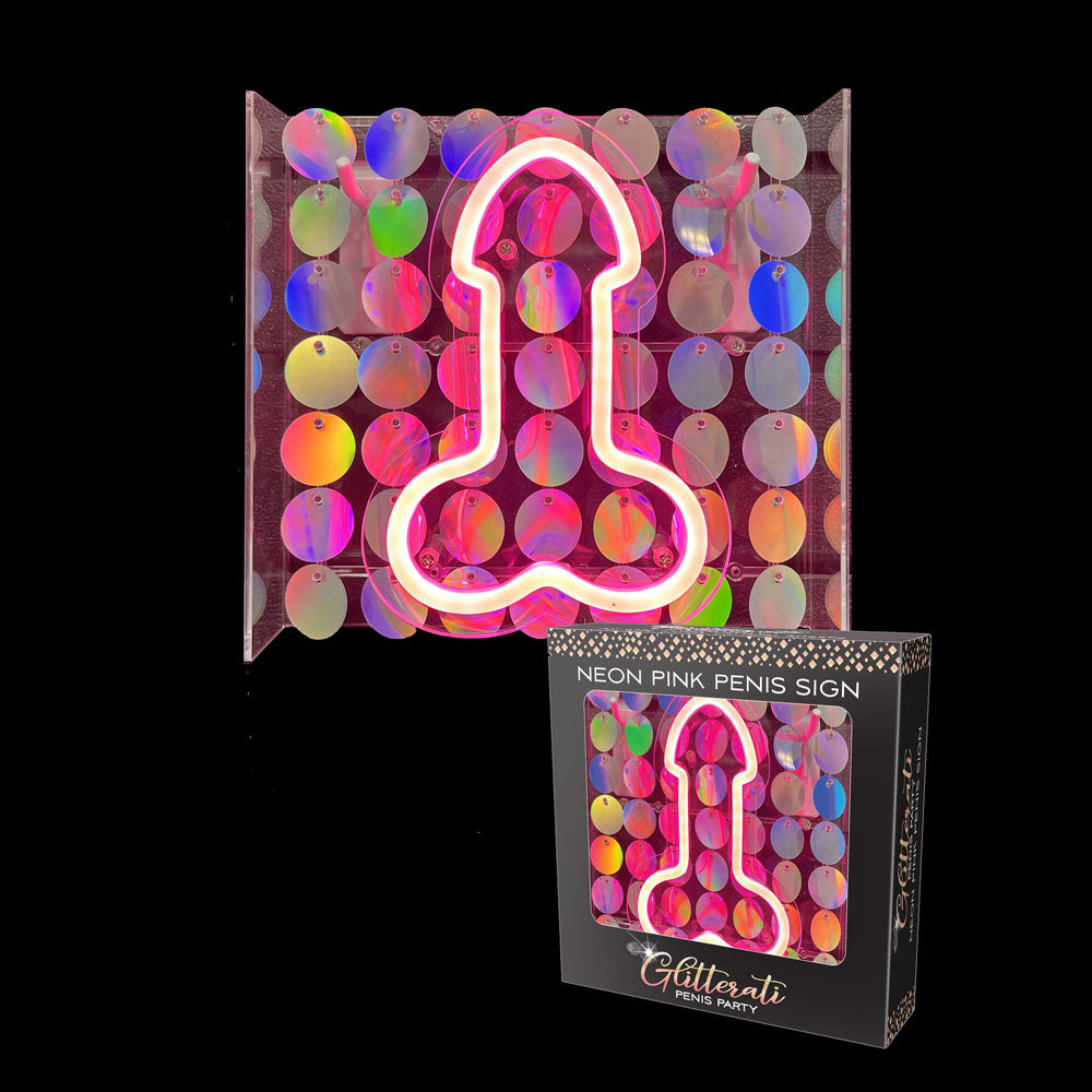 Glitterati Neon Penis Sign - Novelty Neon Light