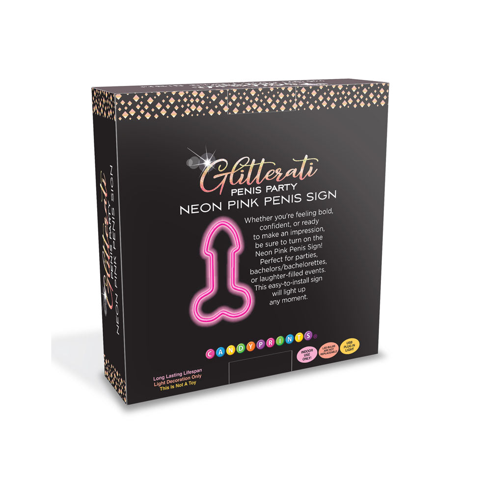 Glitterati Neon Penis Sign - Novelty Neon Light