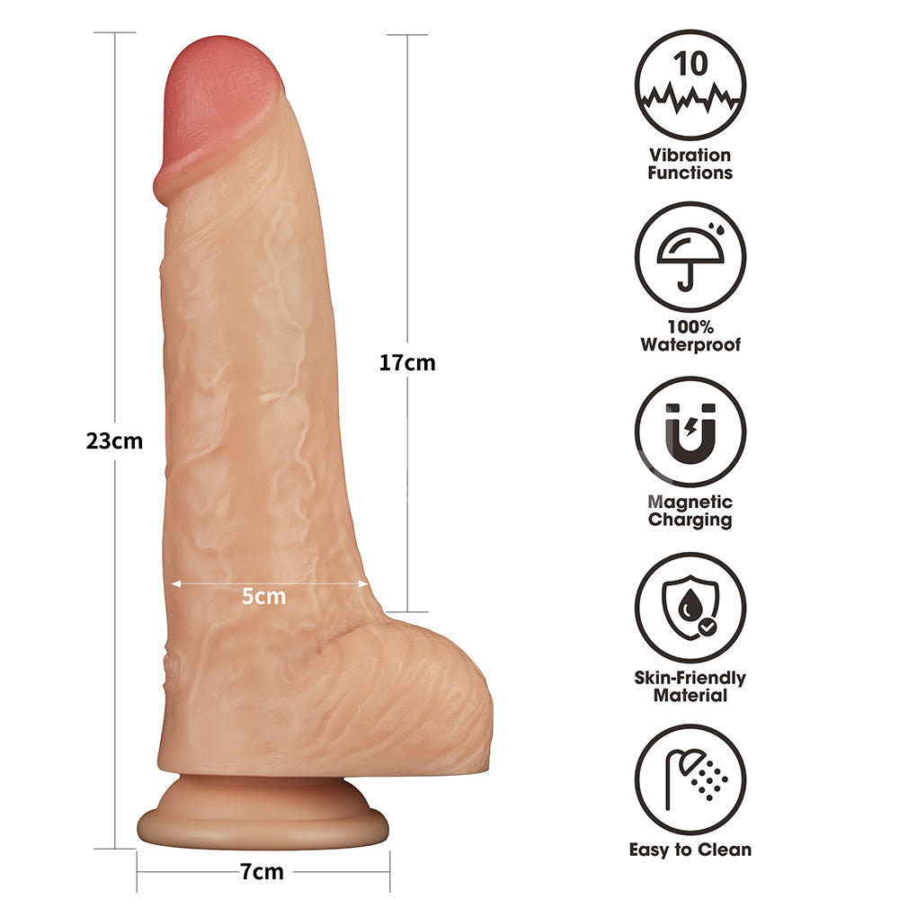 9 Inch Power Basics - 23 cm USB Rechargeable Vibrating Dong
