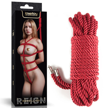 Rebellion Reign Silky Bondage Rope - Bondage Rope - 10 metre length – Red