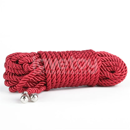 Rebellion Reign Silky Bondage Rope - Bondage Rope - 10 metre length – Red