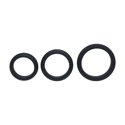 LEVELZ Wide O Silicone Cock Ring Set of 3 - S/M/L - Cock Rings - Set of 3 Sizes