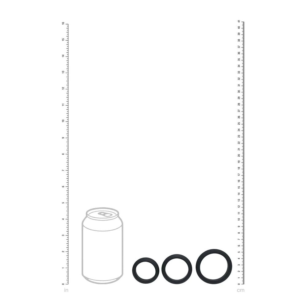 LEVELZ Wide O Silicone Cock Ring Set of 3 - S/M/L - Cock Rings - Set of 3 Sizes