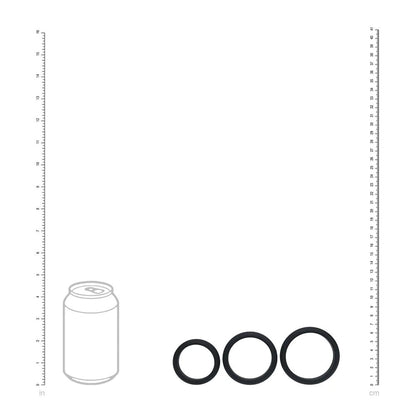 LEVELZ Wide O Silicone Cock Ring Set of 3 - L/XL/2X - Cock Rings - Set of 3 Sizes