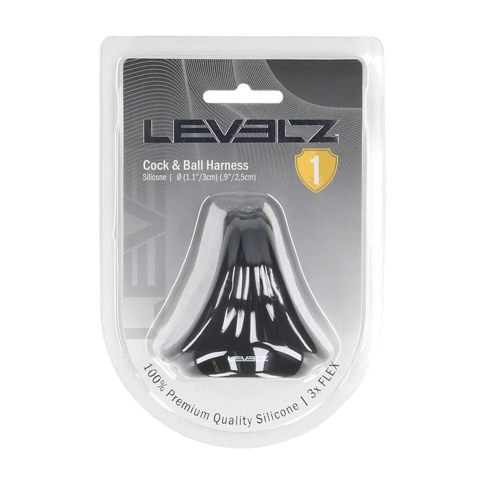 LEVELZ Silicone Cock & Ball Harness - Cock & Ball Ring