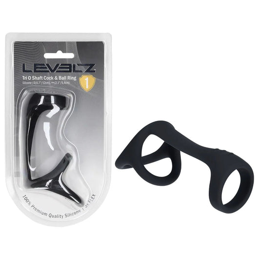LEVELZ Tri O Silicone Shaft Cock & Ball Ring - Cock & Balls Ring