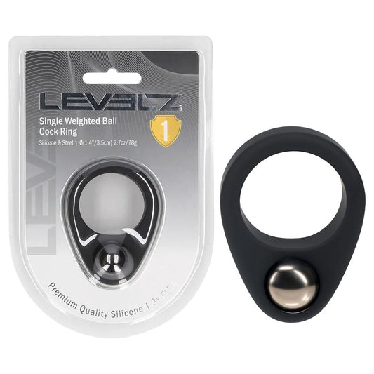 LEVELZ Single Weighted Ball Cock Ring - Weighted Cock Ring