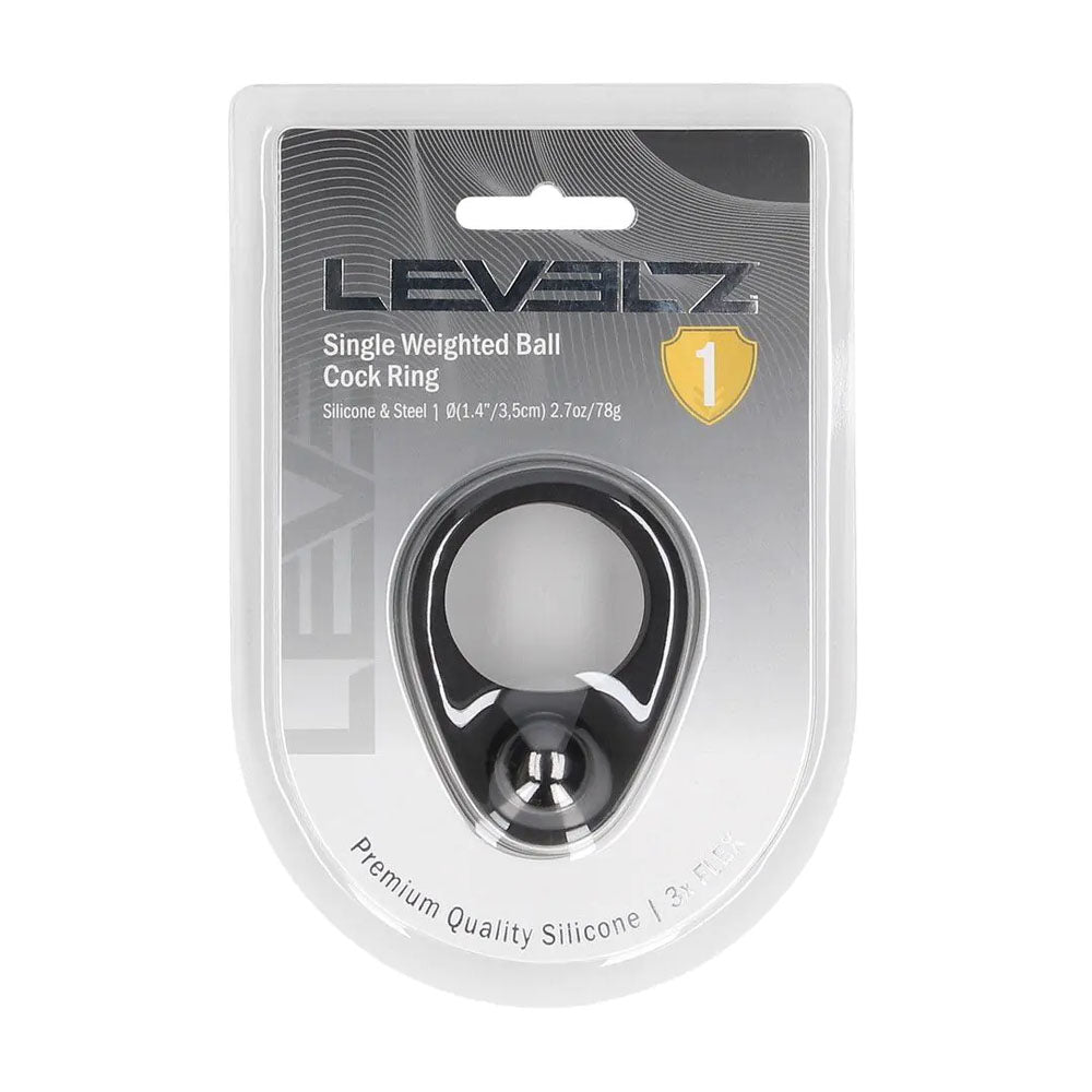 LEVELZ Single Weighted Ball Cock Ring - Weighted Cock Ring