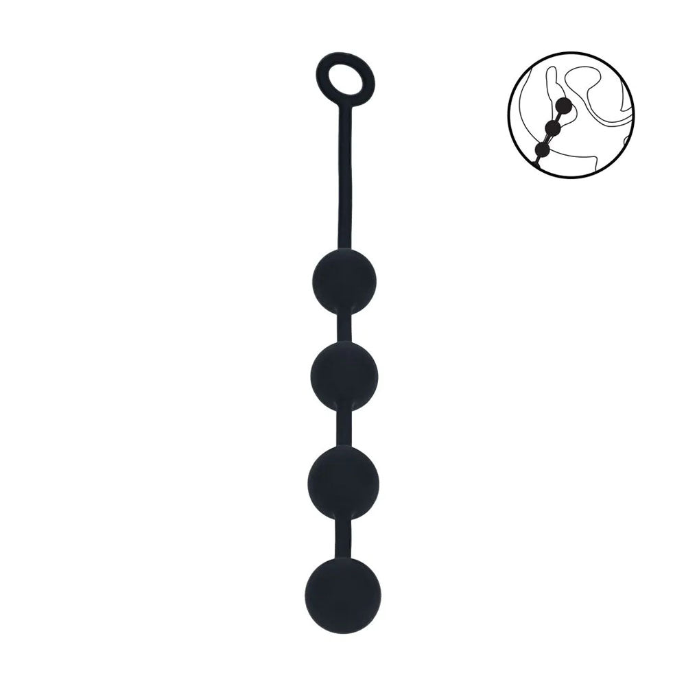 LEVELZ Round Silicone Anal Balls - L - 40mm - 40.5 cm Large Anal Beads