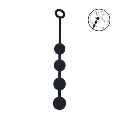 LEVELZ Round Silicone Anal Balls - L - 40mm - 40.5 cm Large Anal Beads