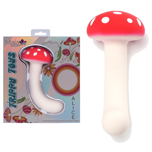 Maia ALICE - /White 15.2 cm USB Rechargeable Dual Vibrating Mushroom