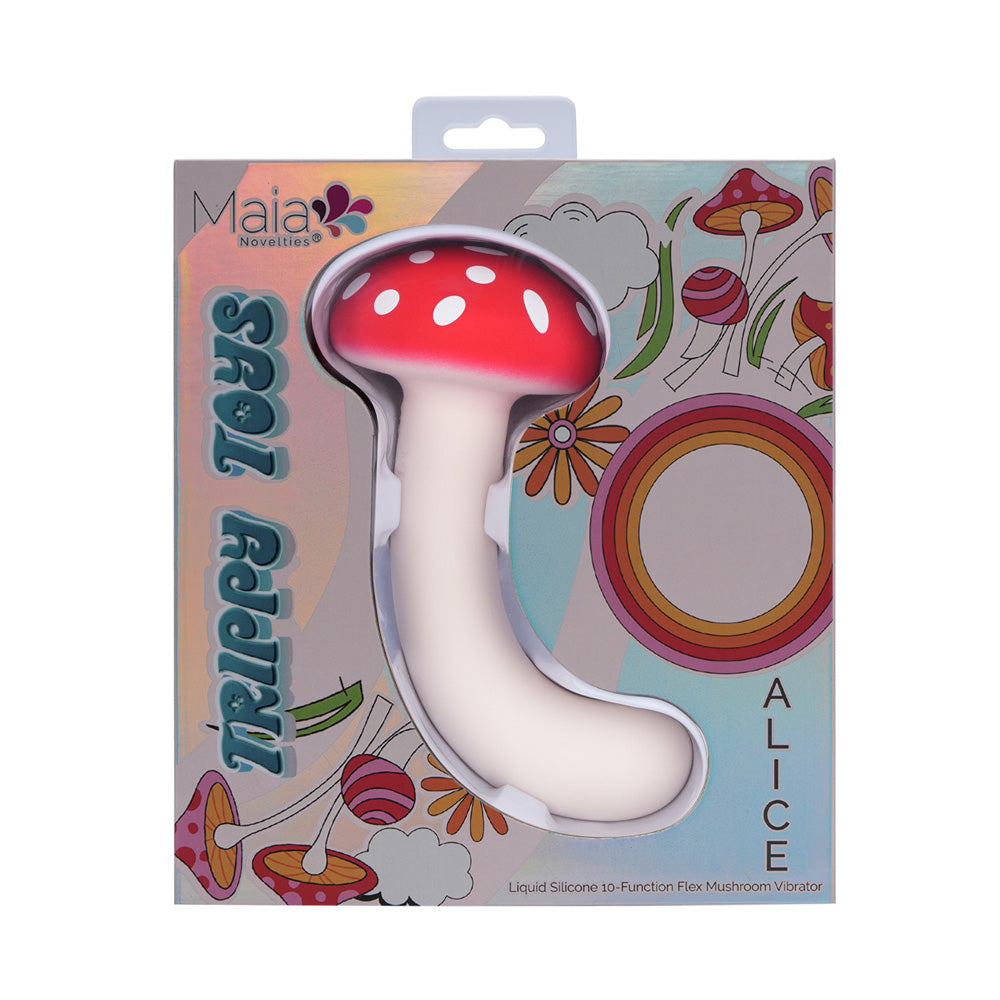 Maia ALICE - /White 15.2 cm USB Rechargeable Dual Vibrating Mushroom
