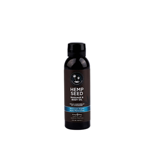 Hemp Seed Massage & Body Oil - Moroccan Nights (Earthy & Spicy-Sensual) Scented - 59 ml Bottle