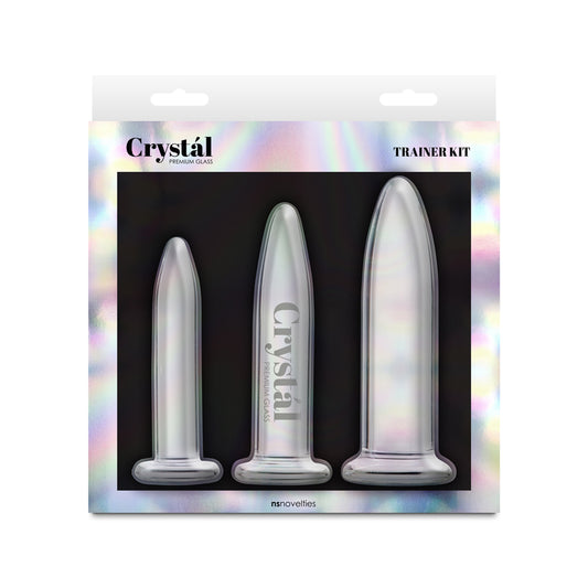 Crystal - 3pc Trainer Kit - Glass Anal Plugs - Set of 3 Sizes