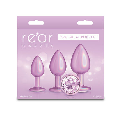 Rear Assets Trainer Kit - Iridescent - Iridescent Metallic Butt Plugs - Set of 3 Sizes