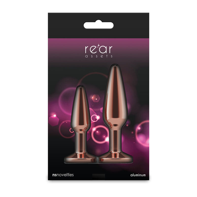 Rear Assets Tapered Trainer Kit - Metal Butt Plugs - Set of 2 Sizes