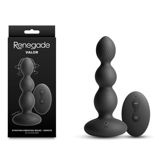 Renegade Valor - 13.7 cm USB Rechargeable Vibrating Anal Beads with Wireless Remote
