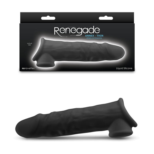 Renegade Annex - Thin - 19.4 cm Penis Extender Sleeve – Black