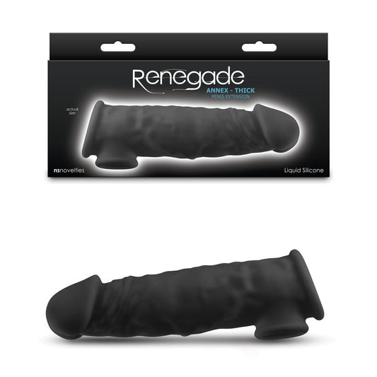 Renegade Annex - Thick - 18.6 cm Penis Extender Sleeve – Black