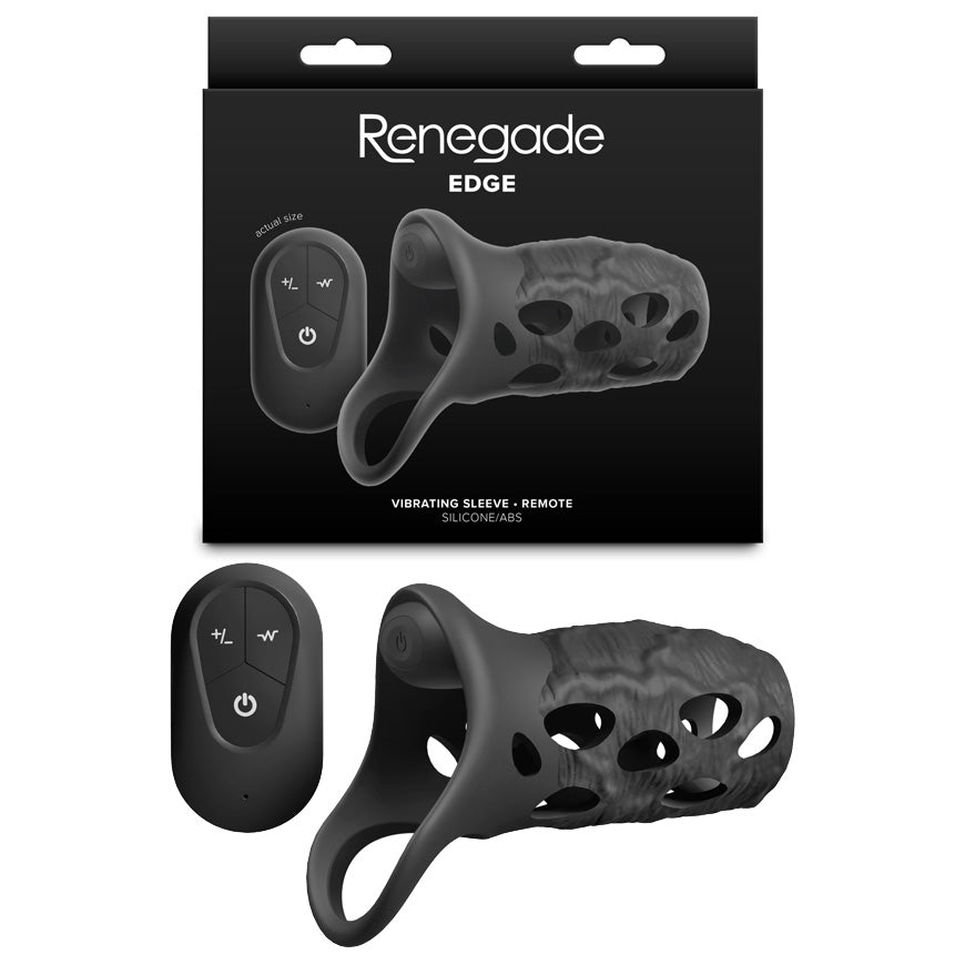 Renegade Edge - USB Rechargeable Vibrating Penis Sleeve with Wireless Remote