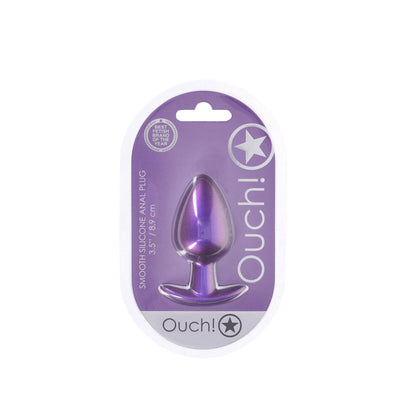 OUCH! Anal Plug - Large - Metallic - Metallic 8.9 cm Large Butt Plug – Purple