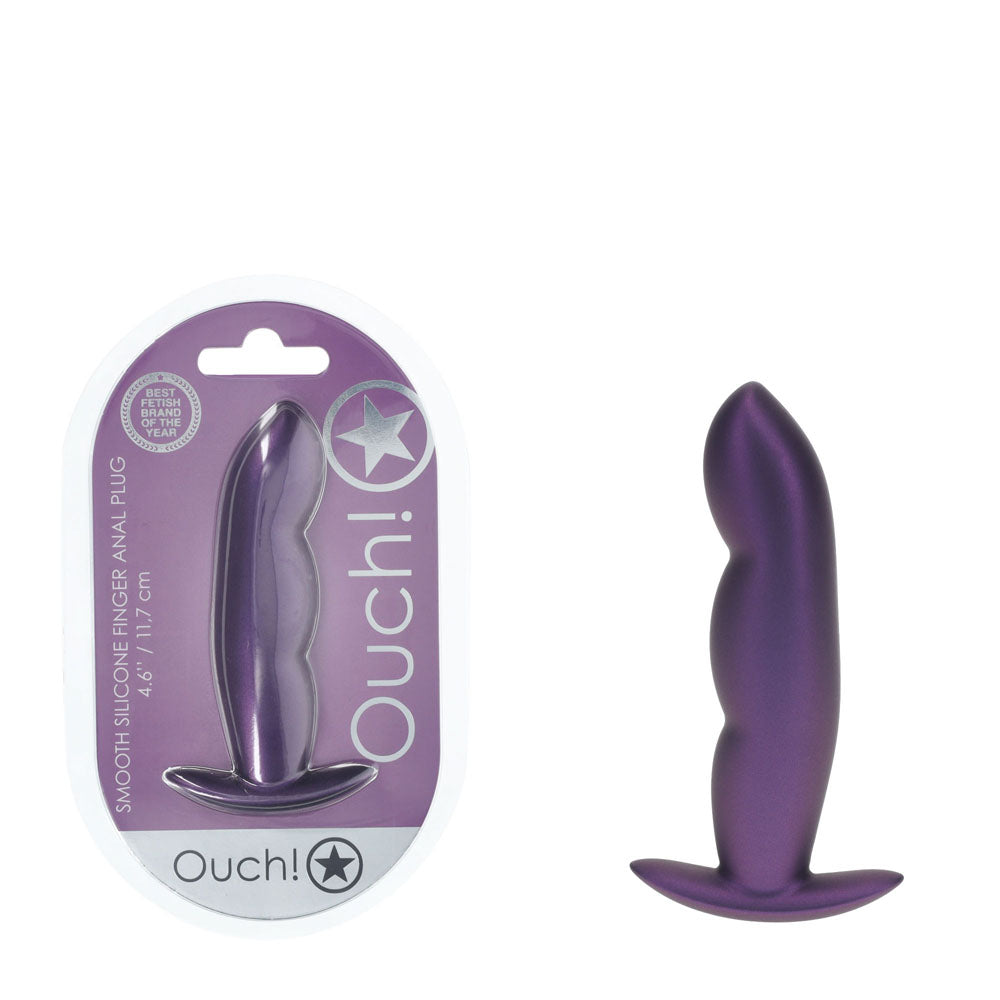 OUCH! Finger Anal Plug - Metallic - Metallic 11.7 cm Butt Plug – Purple