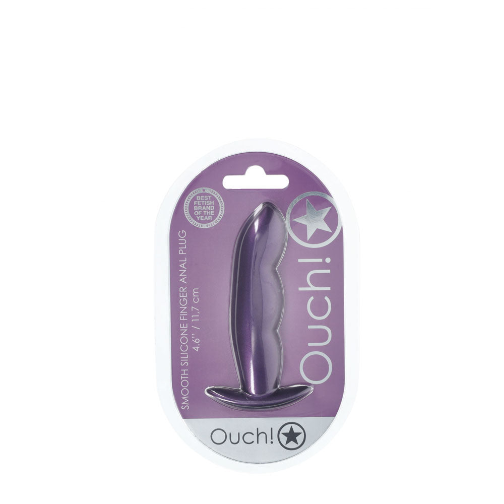 OUCH! Finger Anal Plug - Metallic - Metallic 11.7 cm Butt Plug – Purple