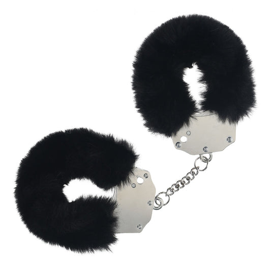OUCH! Heavy-Duty Fluffy Cuffs - Fluffy Restraints – Black