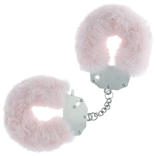 OUCH! Heavy-Duty Fluffy Cuffs - Powder - Powder Fluffy Restraints – Pink