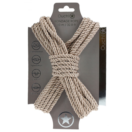 OUCH! Bondage Rope - 10 M - Gold - Gold Nylon Bondage Rope - 10 metre Length